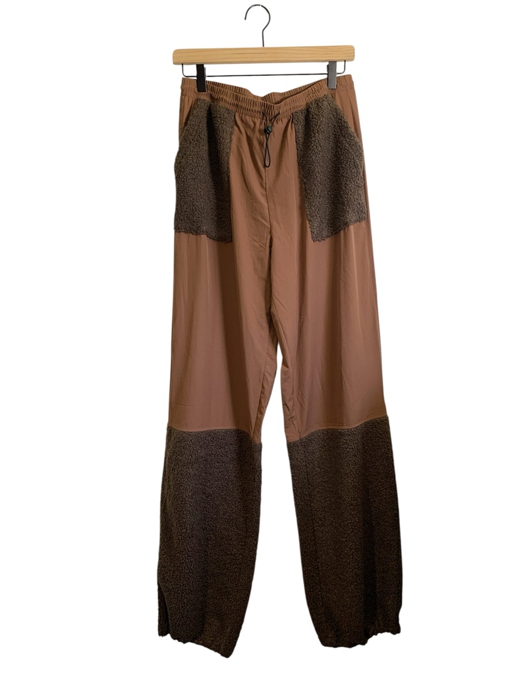 Fashion Nova New Men’s / Unisex Brown Two-Tone Sherpa Panel Pants Joggers M